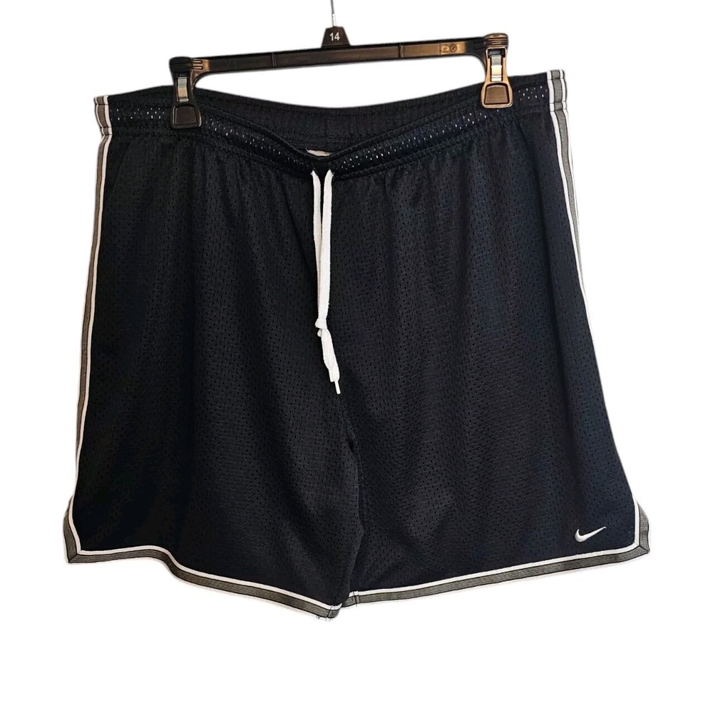 Nike Sportswear Shorts Large Black Drawstring Swoosh Athletic Running Gym Pants‎